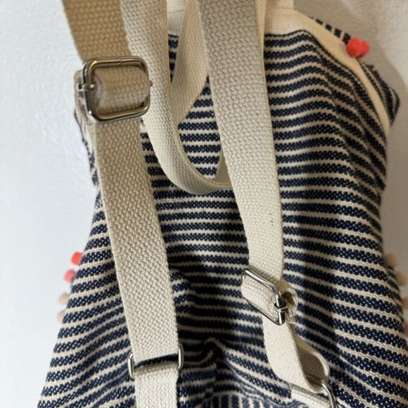 A&B America And Beyond Embroidered Floral Backpack Pom Poms Tassels Neon *Flaw - Picture 5 of 16